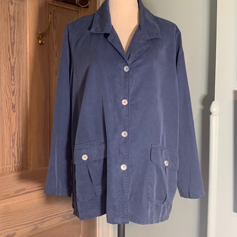 Norm Thompson blue jacket in soft tencil size XL